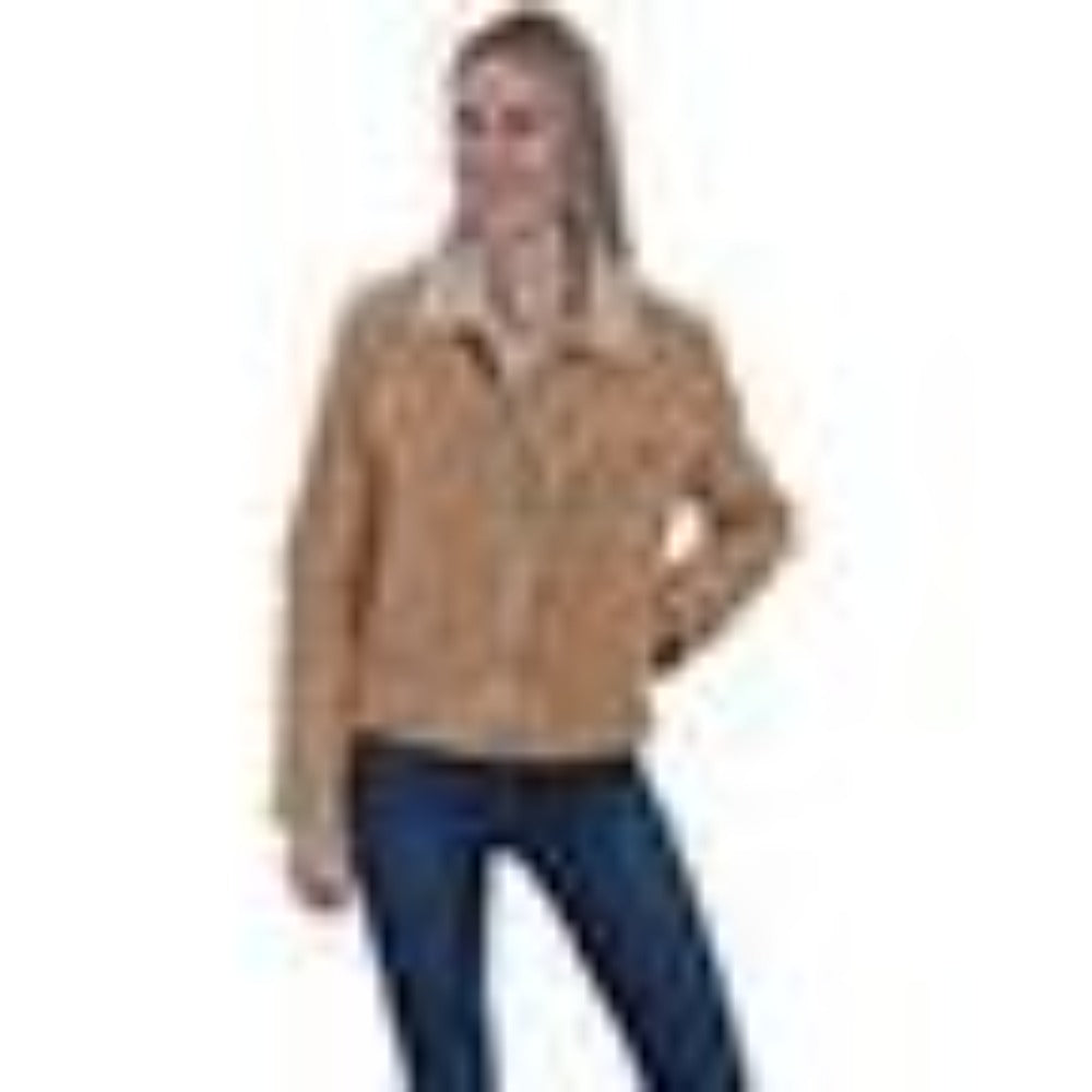 Faux Sherling Suede Jean Jacket - Vintage Brown Scully Inc