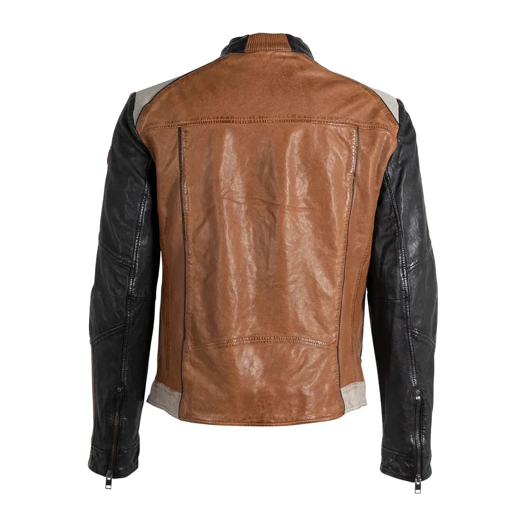 Myron RF Leather Jacket - Cognac Mauritius