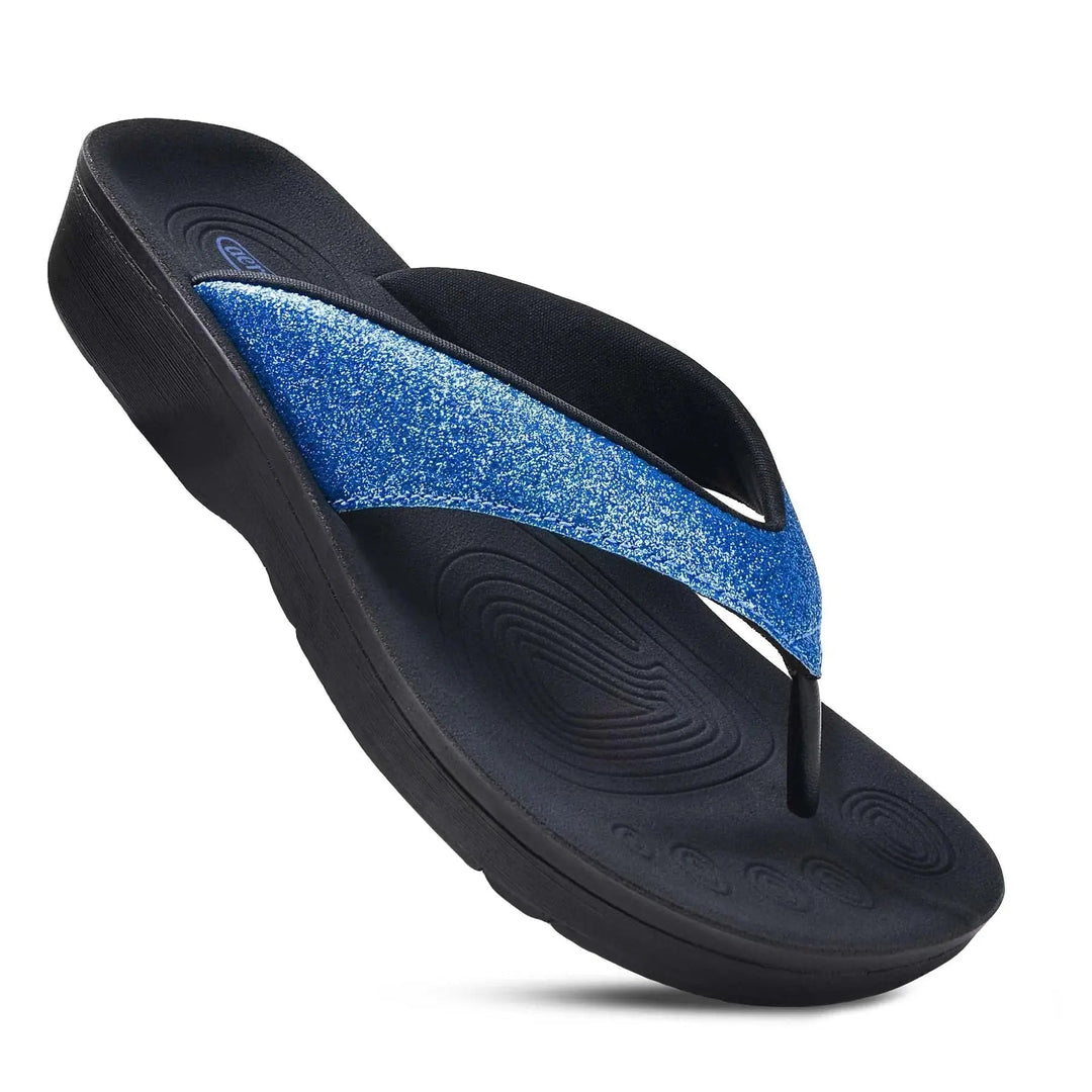 Crystal Mist Women's Orthotic Flip Flop - Blue Aerothotic