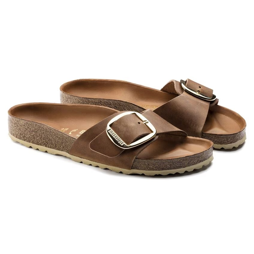 Madrid Big Buckle - Oiled Leather Cognac
