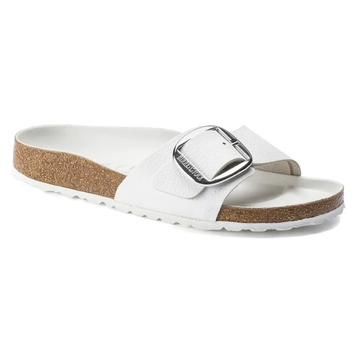 Madrid Big Buckle - White Leather - Becker's Best Shoes