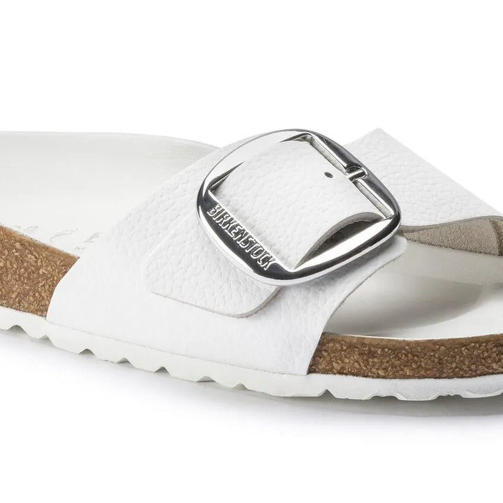 Madrid Big Buckle - White Leather - Becker's Best Shoes