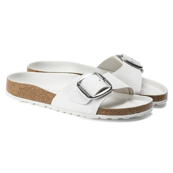 Madrid Big Buckle - White Leather - Becker's Best Shoes