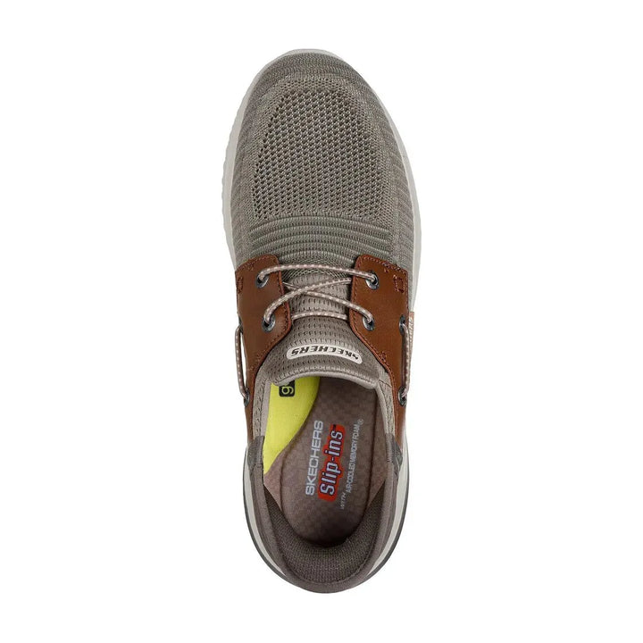 Delson - Taupe Brown - Becker's Best Shoes- Skechers