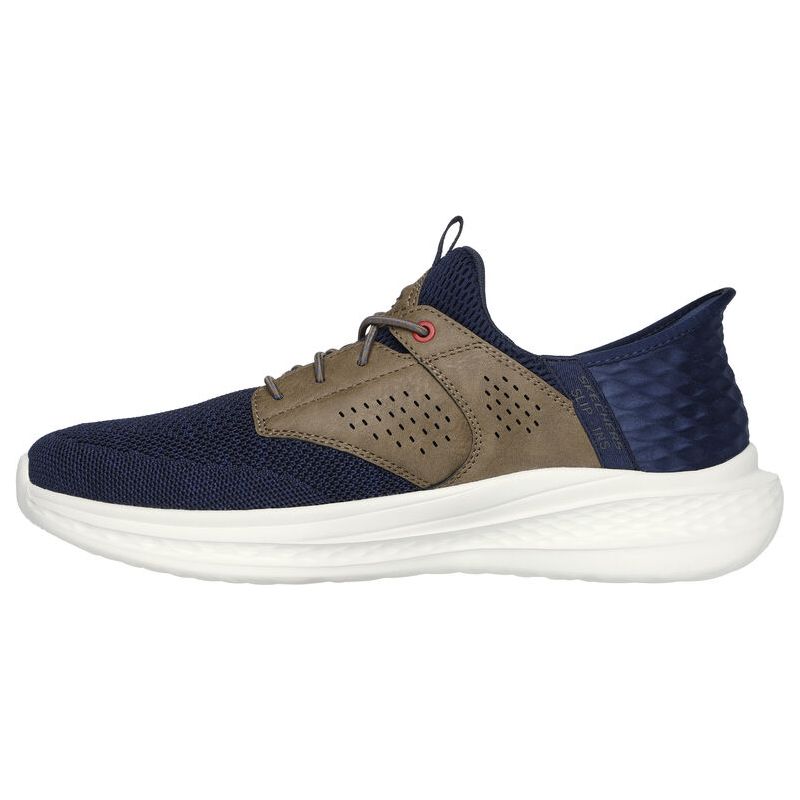 Slade-Caster - Navy/Tan - Becker's Best Shoes- Skechers