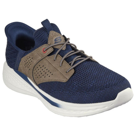 Slade-Caster - Navy/Tan - Becker's Best Shoes- Skechers