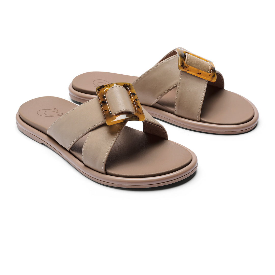 LA'I Slide - Taupe/Taupe - Becker's Best Shoes- OluKai