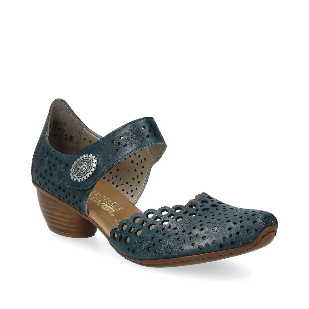 43753-13 Mirjam - Teal - Becker's Best Shoes- Rieker