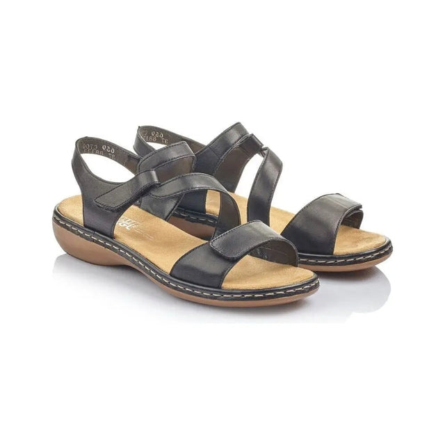 659C7 Regina Sandal - Black Rieker