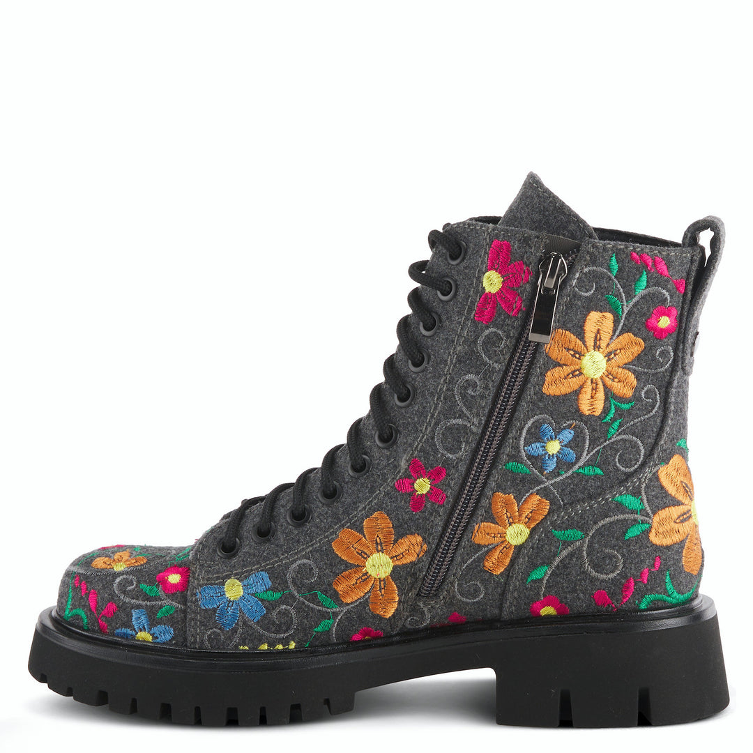 Words of Love Charm Boot - Charcoal Multi - Becker's Best Shoes- Spring Step