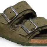 Arizona Shearling Suede Leather - Thyme Birkenstock