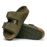 Arizona Shearling Suede Leather - Thyme Birkenstock