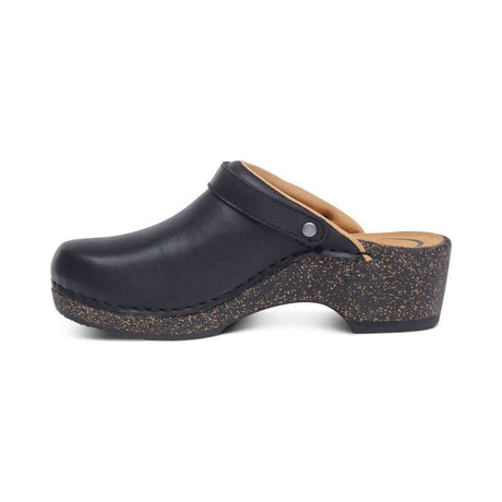 Beckie Cork Clog - Black Leather Aetrex