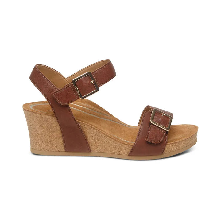 Lexa Quarter Strap Wedge - Walnut - Becker's Best Shoes