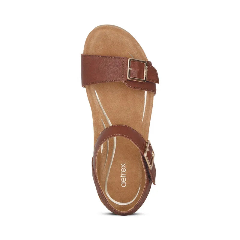 Lexa Quarter Strap Wedge - Walnut - Becker's Best Shoes