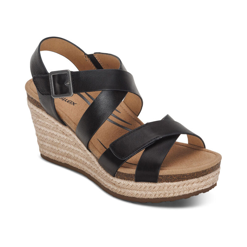 Anna Arch Support Wedge - Black - Becker's Best Shoes