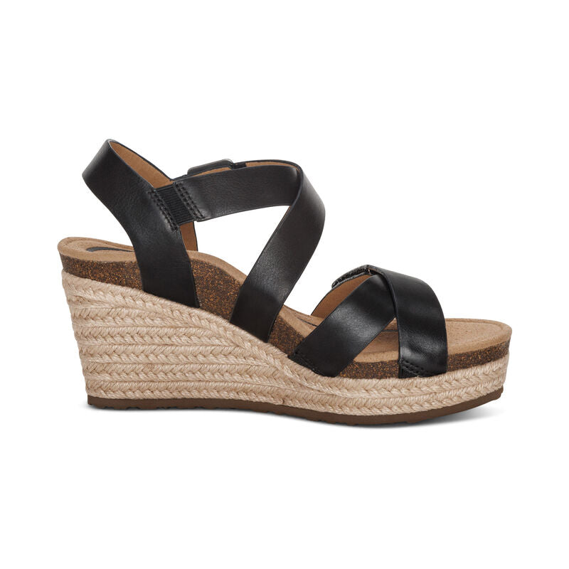 Anna Arch Support Wedge - Black - Becker's Best Shoes