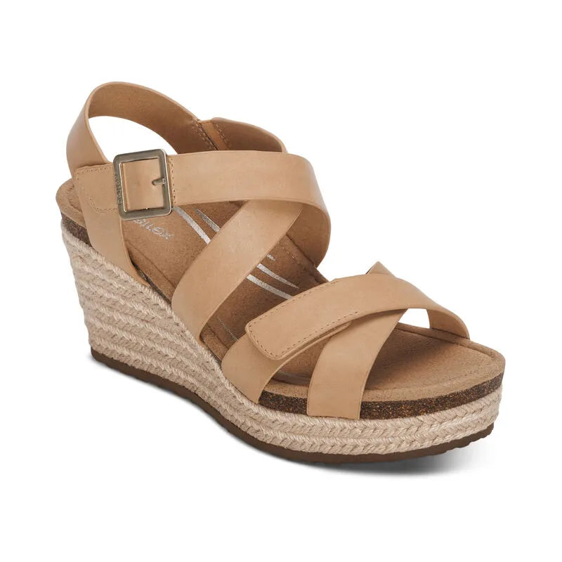 Anna Arch Support Wedge - Sand - Becker's Best Shoes