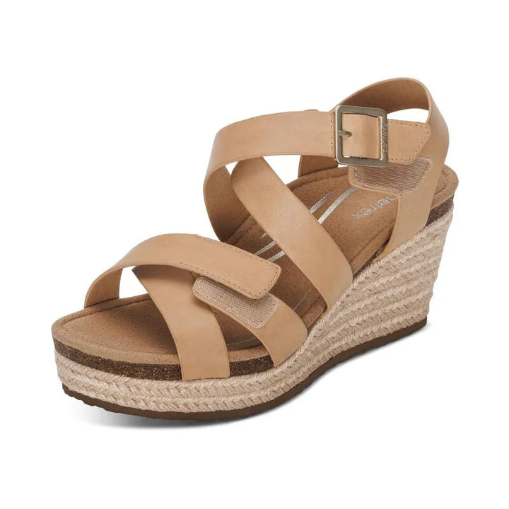 Anna Arch Support Wedge - Sand - Becker's Best Shoes