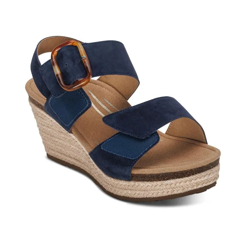 Ashley Arch Support Wedge - Navy - Becker's Best Shoes