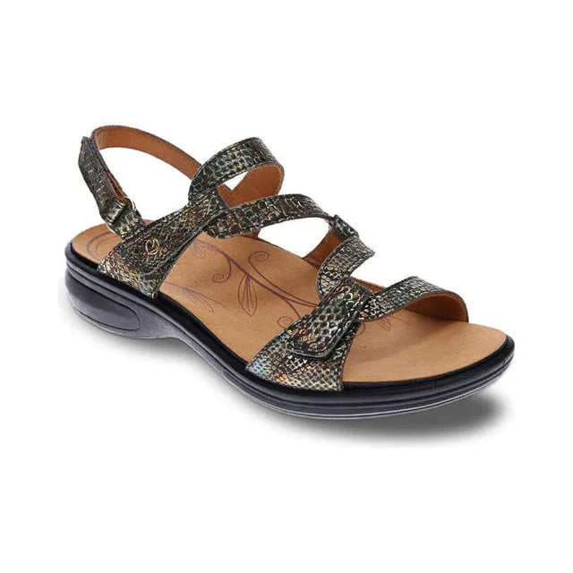 Emerald 3 Strap Sandal - Peacock Python Revere Comfort Shoes