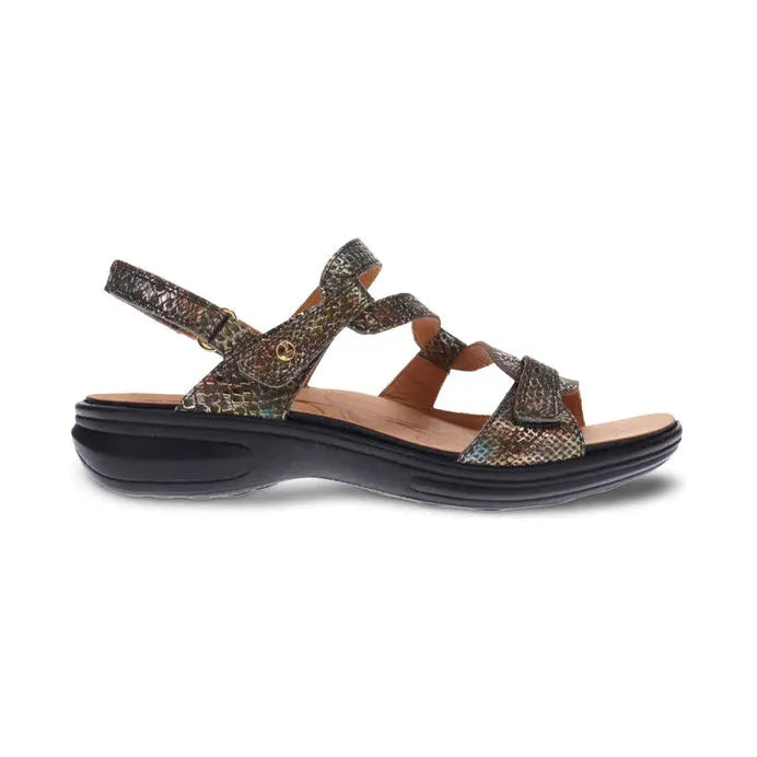 Emerald 3 Strap Sandal - Peacock Python Revere Comfort Shoes