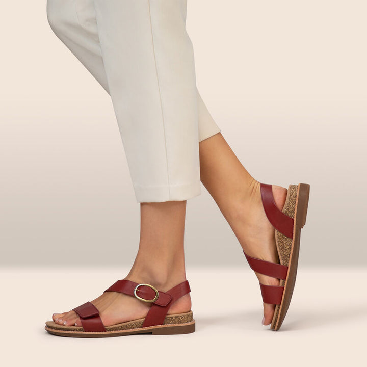 Tamara Quarter Strap Sandal - Red - Becker's Best Shoes