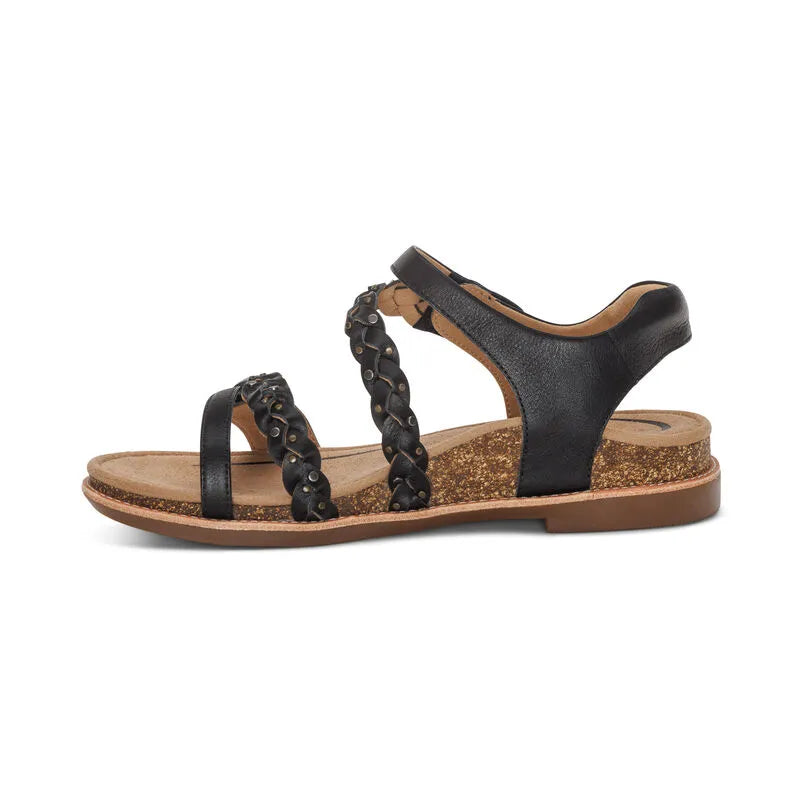 Jenn Quarter Strap Sandal - Black - Becker's Best Shoes