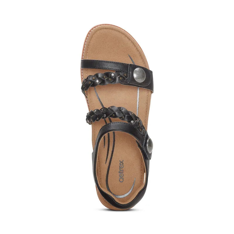 Jenn Quarter Strap Sandal - Black - Becker's Best Shoes