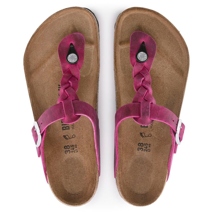 Gizeh Braided Oiled Leather - Festival Fuchsia Birkenstock