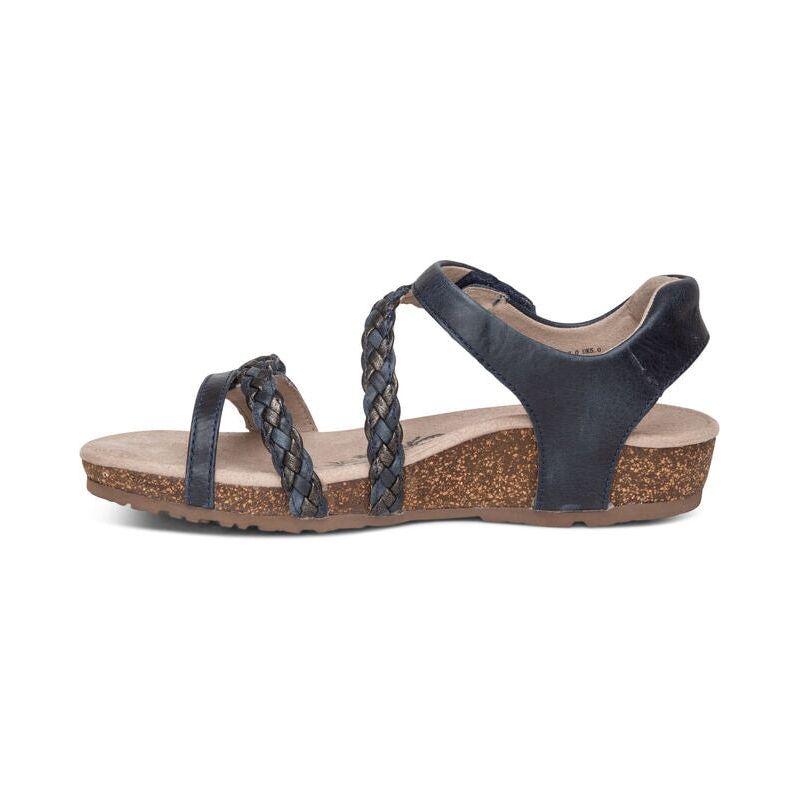 Jillian Braided Quarter Strap - Navy Aetrex