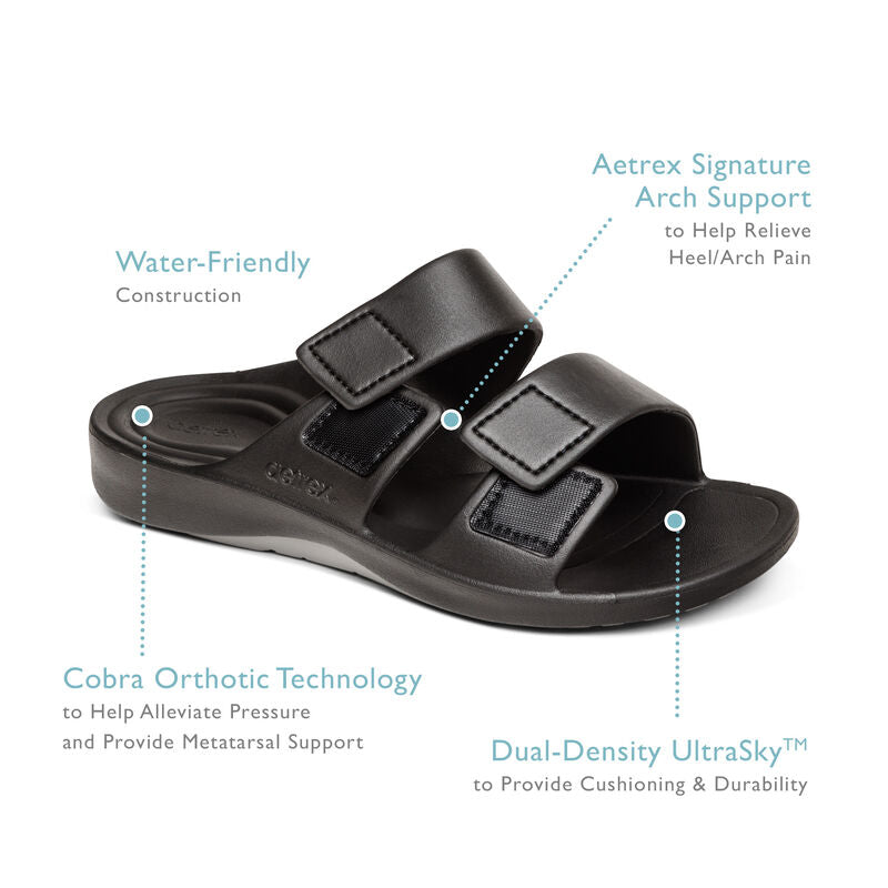 Milo Orthotic Slides - Mens -Black - Becker's Best Shoes