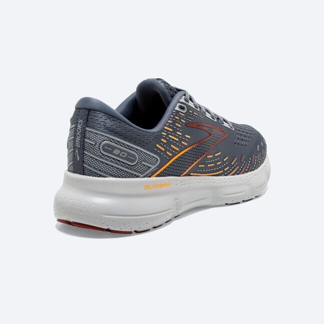 Men's Glycerin 20 Roading Running Shoes - Grey|Chili Oil|Orange BROOKS SPORTS, INC
