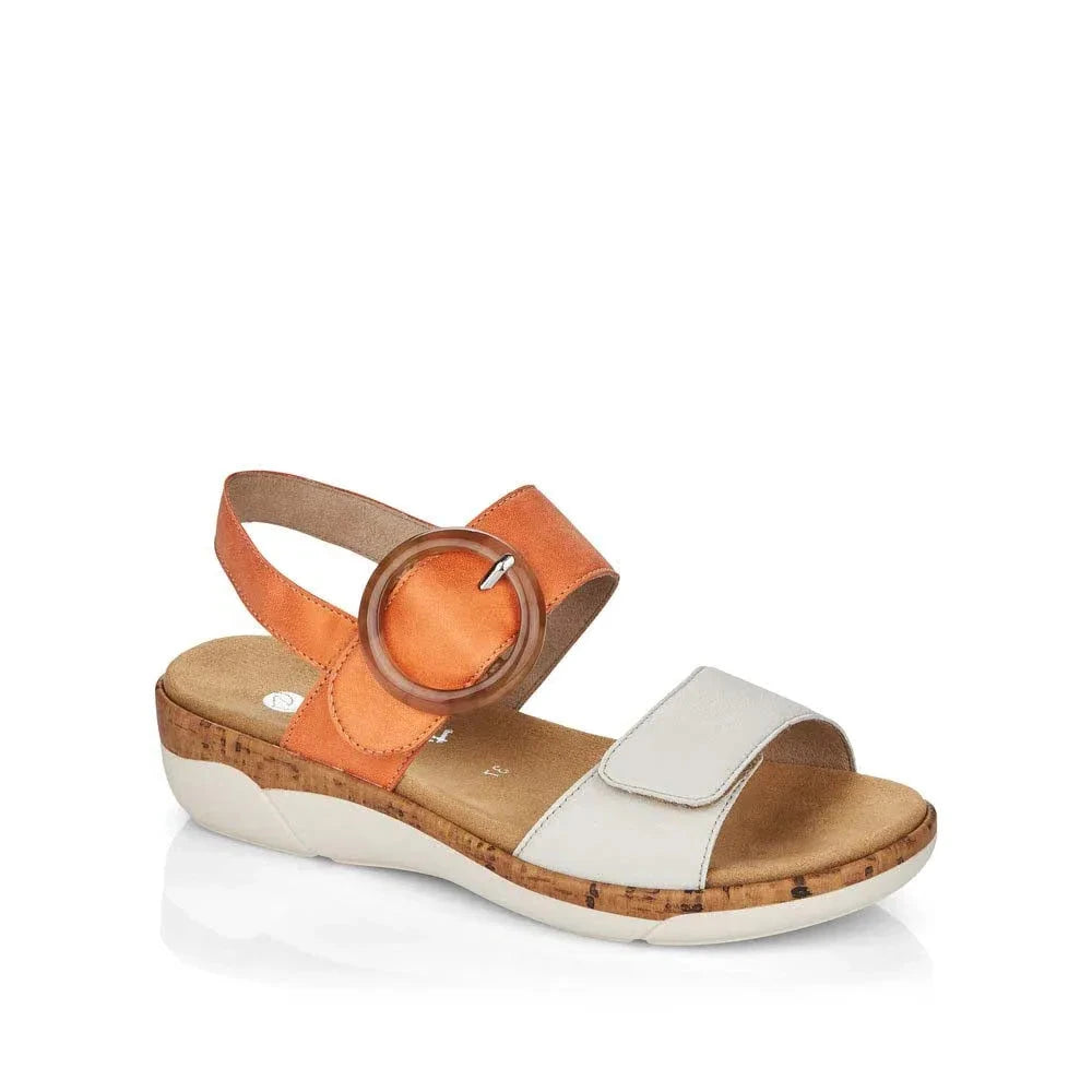 R6853-38 - Off White/Orange - Becker's Best Shoes- Rieker