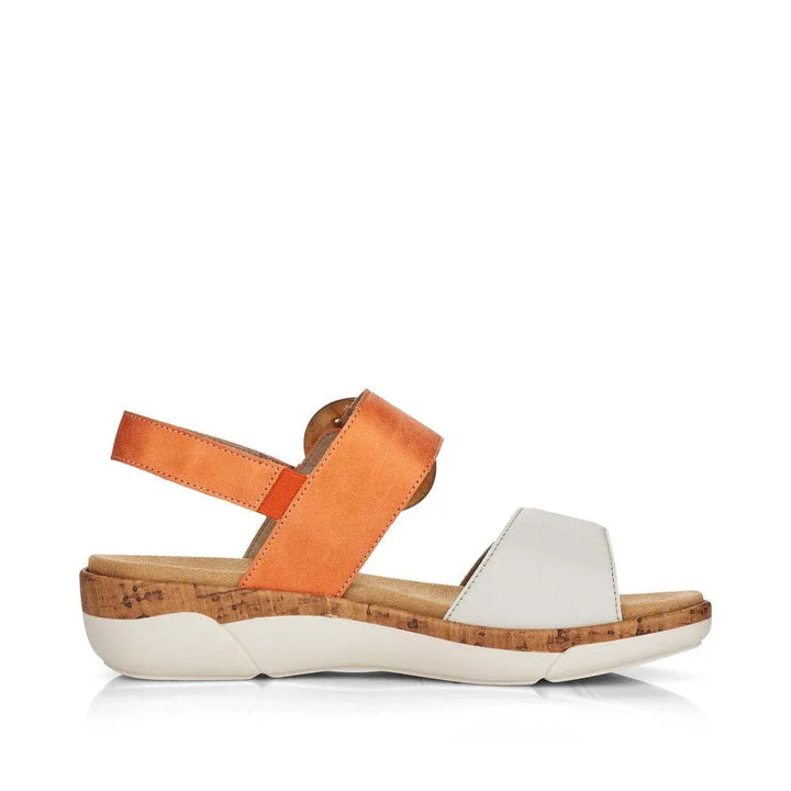 R6853-38 - Off White/Orange - Becker's Best Shoes- Rieker