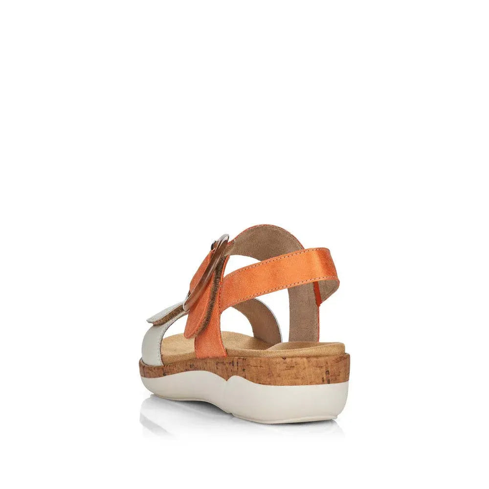 R6853-38 - Off White/Orange - Becker's Best Shoes- Rieker