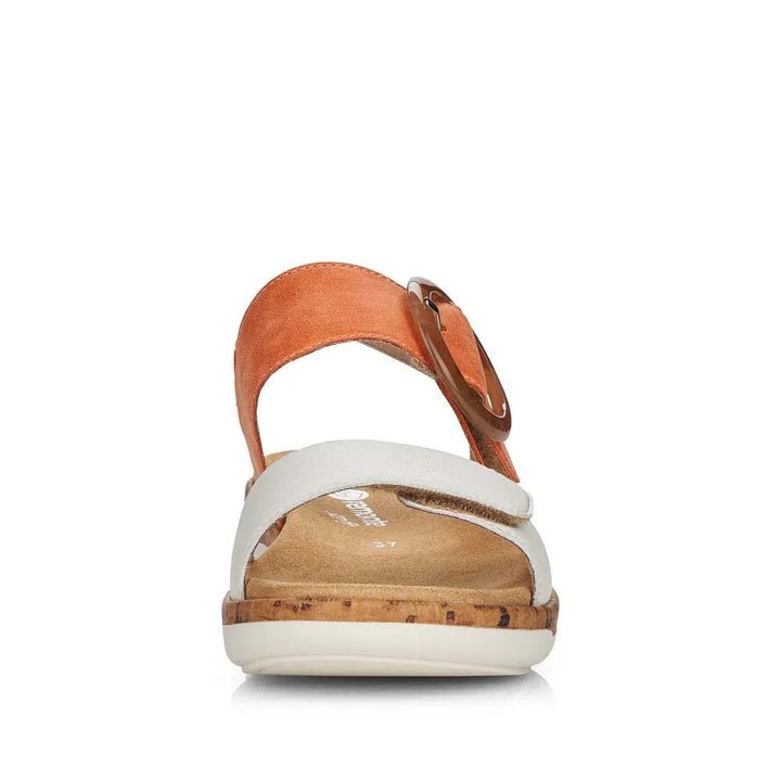 R6853-38 - Off White/Orange - Becker's Best Shoes- Rieker