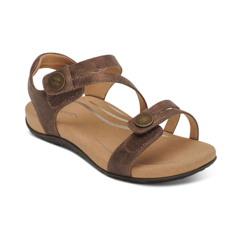 Jess Adjustable Strap Sandal - Bronze