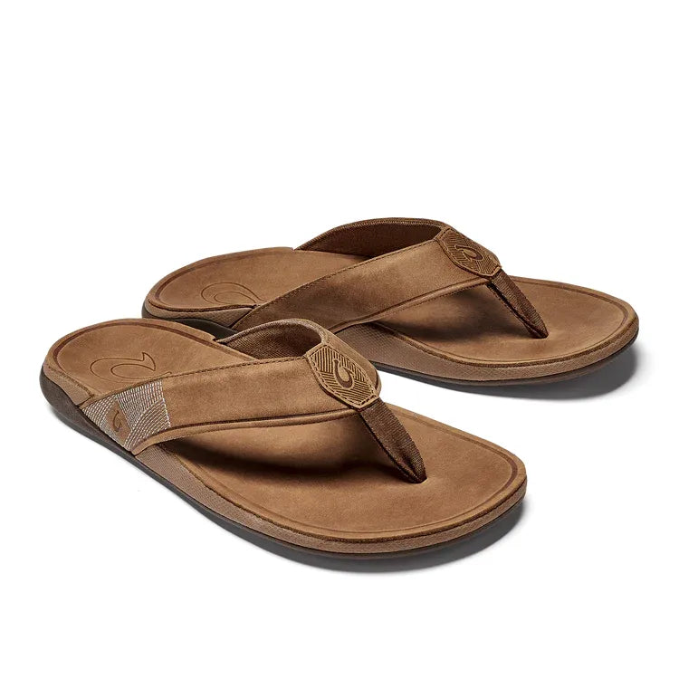 Tuahine Men's Leather Beach Sandals - Toffee OluKai