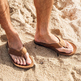 Tuahine Men's Leather Beach Sandals - Toffee OluKai