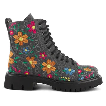 Azura Words of Love Charm Bootie - Charcoal Multi Spring Step