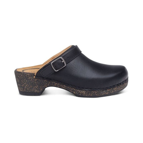 Beckie Cork Clog - Black Leather Aetrex