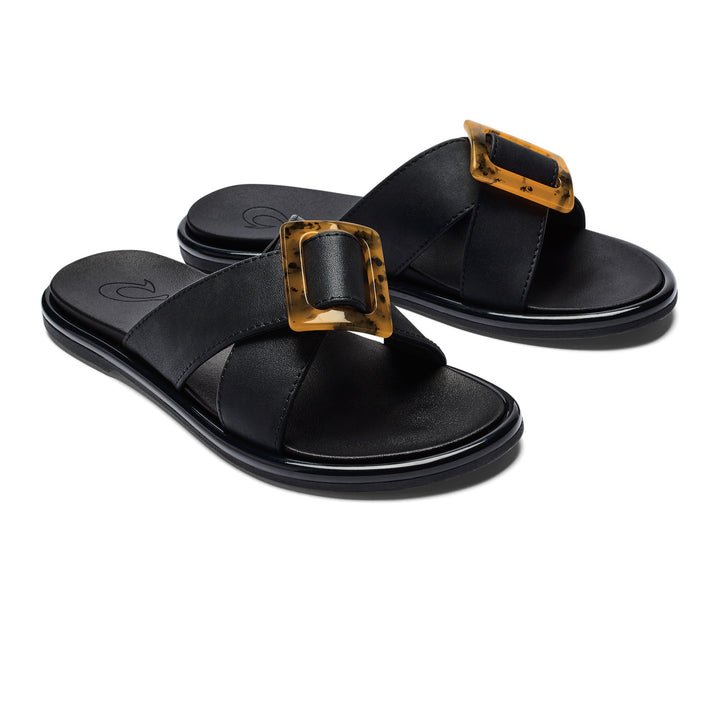 LA'I Slide - Black/Black - Becker's Best Shoes- OluKai