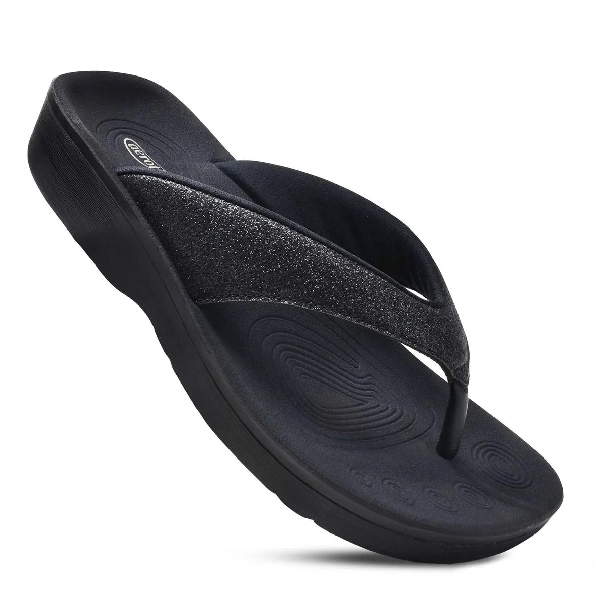 Crystal Mist Women's Orthotic Flip Flop - Black Aerothotic