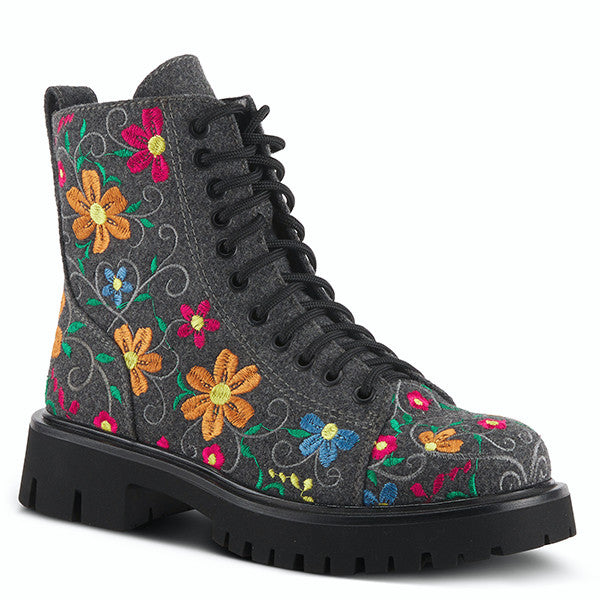 Words of Love Charm Boot - Charcoal Multi - Becker's Best Shoes- Spring Step