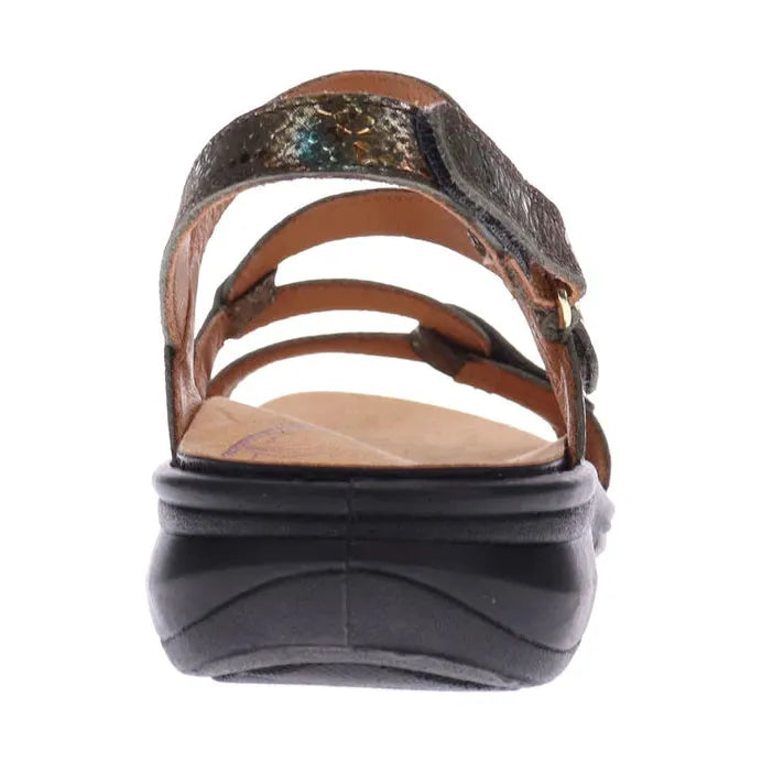 Emerald 3 Strap Sandal - Peacock Python Revere