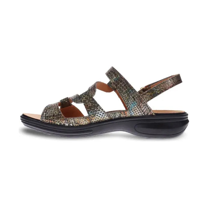 Emerald 3 Strap Sandal - Peacock Python Revere