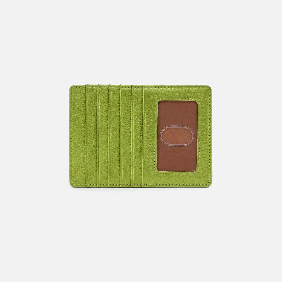 Euro Slide Card Case - Green Metallic Leather Hobo