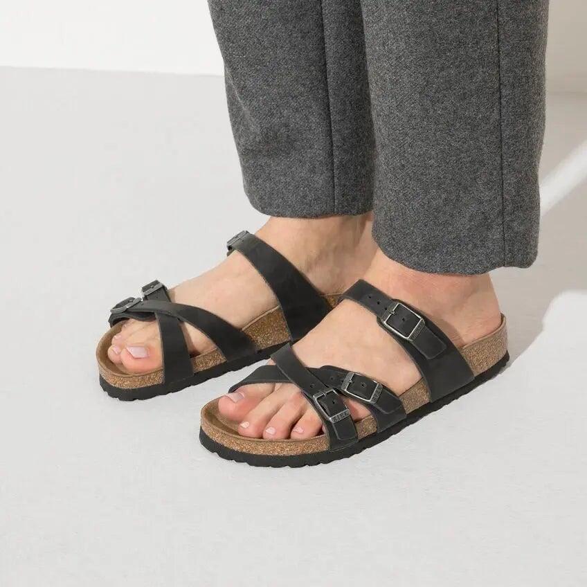 Franca - Black Oiled Leather Birkenstock