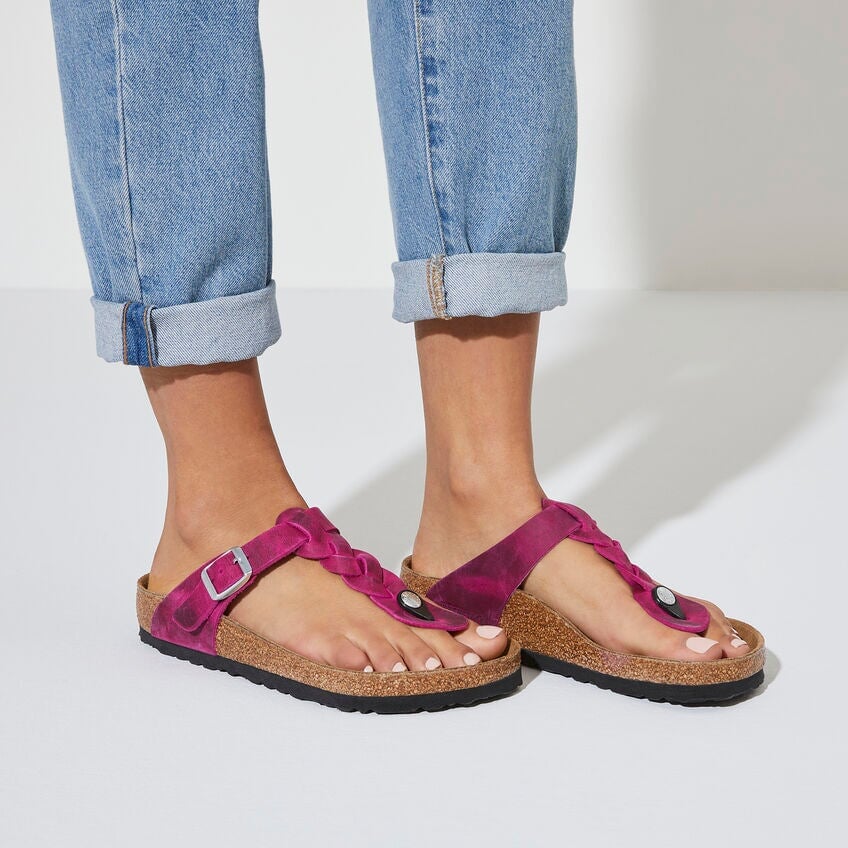 Gizeh Braided Oiled Leather - Festival Fuchsia Birkenstock